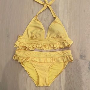 Gorgeous Bright Yellow Ruffle Bikini